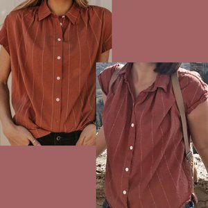 Mod Ref Dusty Pink/Orange Short-Sleeve Button Up